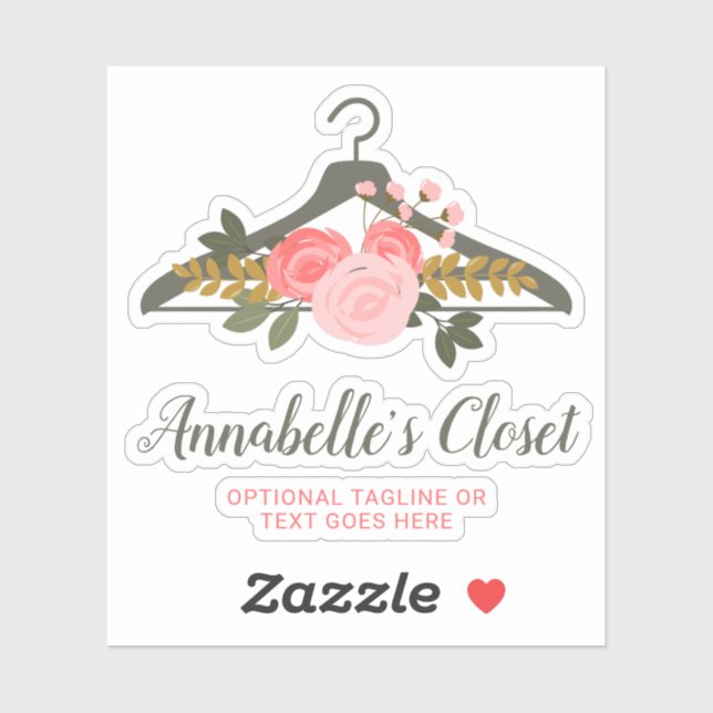 Floral Rose Fashion Clothes Hanger Closet Logo (Sheet)