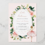 Floral Rose Gold Ballerina Kids Birthday<br><div class="desc">More Pretty Birthday Invitations in the Little Bayleigh Store!</div>