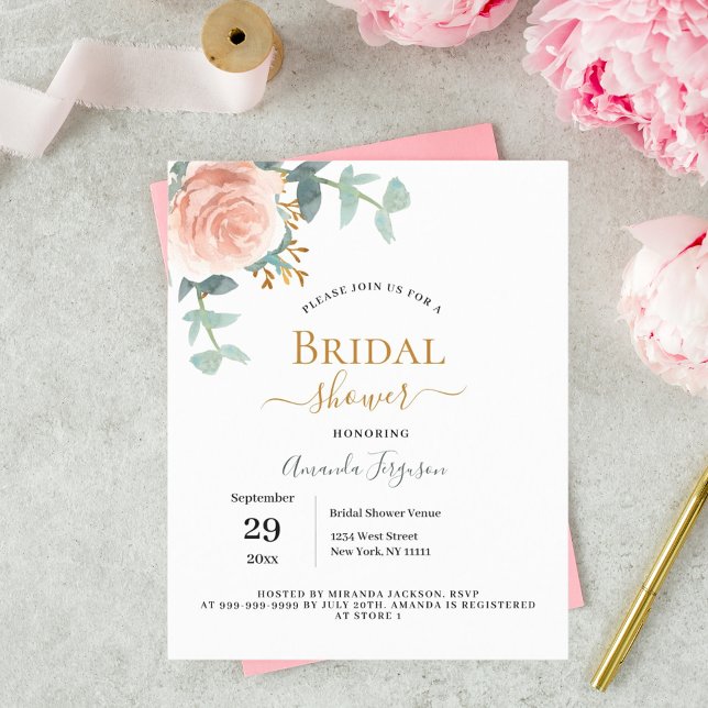 Floral rose gold greenery budget bridal shower (Creator Uploaded)