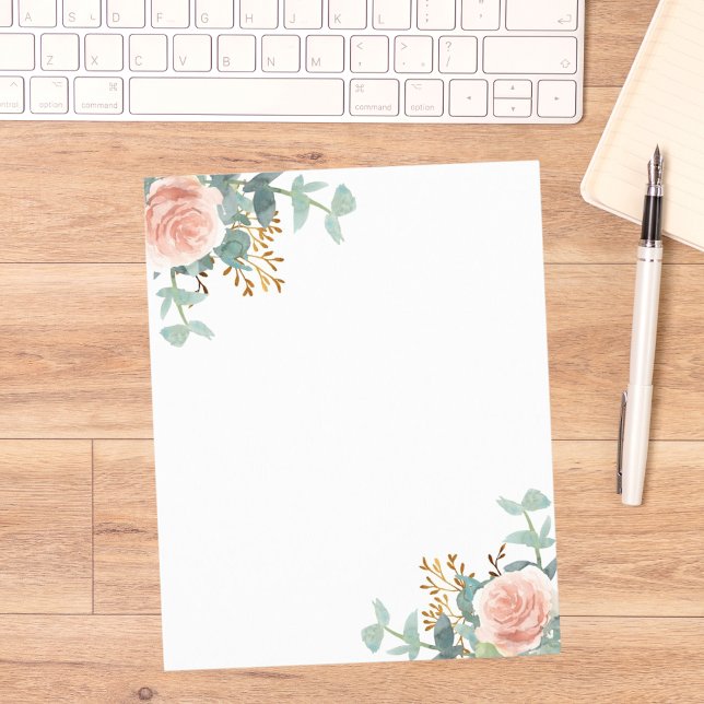 Floral rose gold greenery paper sheet (Creator Uploaded)