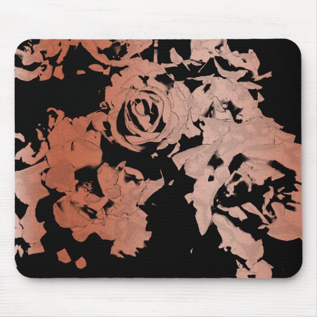 Floral Rose Gold Mouse Pad (Front)