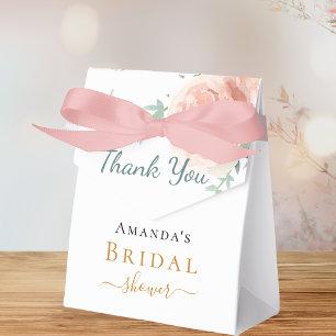 Floral rose gold pink Bridal Shower thank you Favour Box