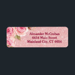 Floral Rose Gold Pink Glitter Return Address Return Address Label<br><div class="desc">Floral Watercolor Rose Gold Pink Glitter return address labels are perfect for a classic and elegant wedding.</div>
