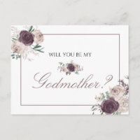 Floral Rose Gold Pink Will You Be My godmother