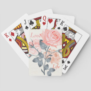 Floral Rose Love Life Classic Playing Cards