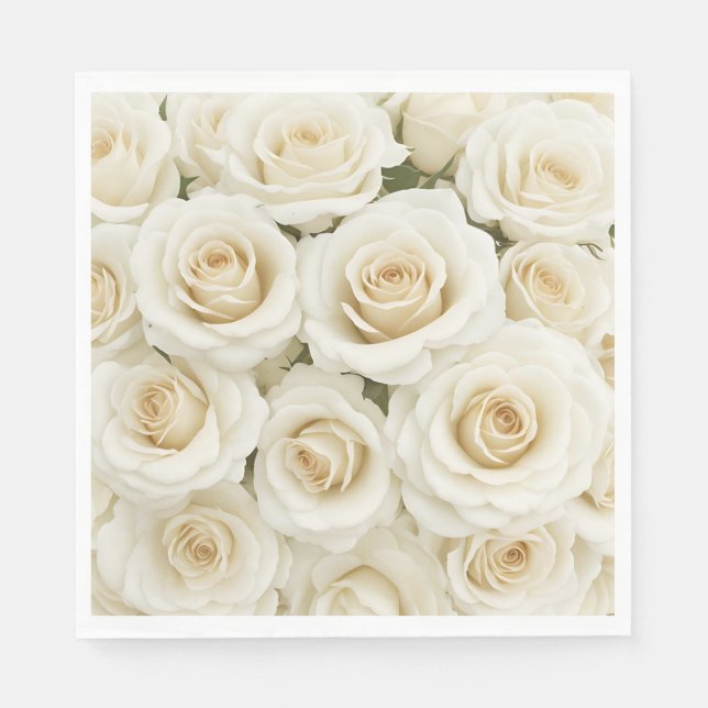 Floral Rose Paper Napkins (Front)