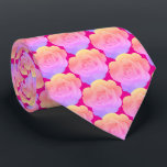 Floral Rose Patterns Hot Pink Abstract Gift Favour Tie<br><div class="desc">Designed with cute artistic pink floral patterns in custom colour background. You may change to any background colour as you wish. Makes a great gift or party favour for any event!</div>