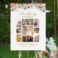 Floral Rose Photo Collage Funeral Memorial Welcome