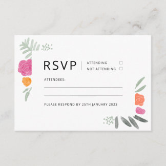 Floral Rose RSVP Invite