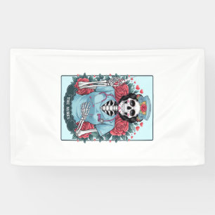 Floral Rose Skeleton Nurse Tarot Card Halloween Es Banner