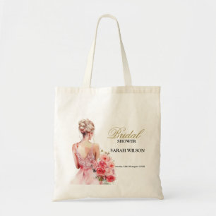Floral Rose Watercolor Wedding Gown Collection Tote Bag