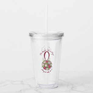Floral Rose Wedding Bridal Shower Bouquet Favour Acrylic Tumbler