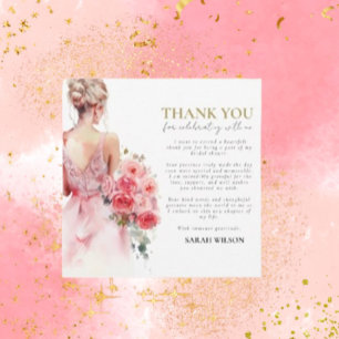 Floral Rose Wedding Gown Thank You