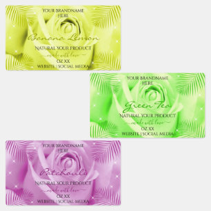 Floral Rose Yellow Green and Purple Product Labels