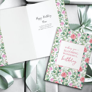 Floral Roses Blooming Wonderful Birthday Card