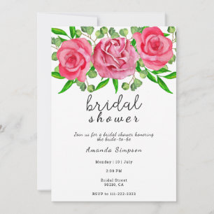 Floral roses Bridal shower Invitation