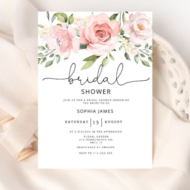 Floral roses Bridal shower  Invitation (Creator Uploaded)