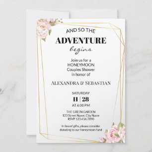 Floral Roses Honeymoon Shower Invitation