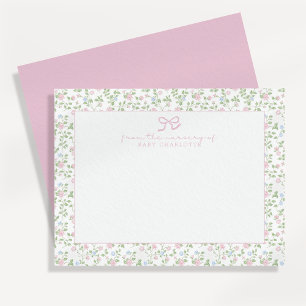 Floral Roses Personalised Nursery Note Card