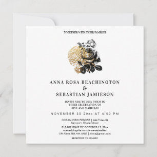 *~* Floral Roses PHOTO AR8 RSVP Wedding Invitation