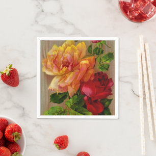 Floral Roses Vintage paper napkins