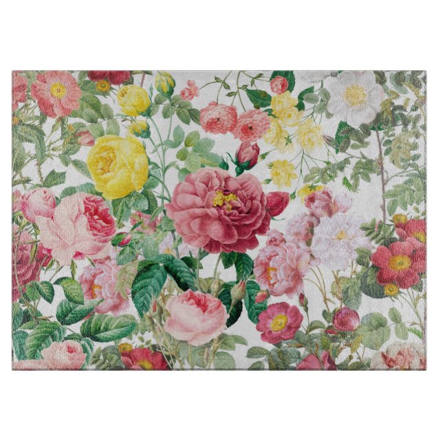 Floral Roses Vintage Spring Garden      Cutting Board (Front)