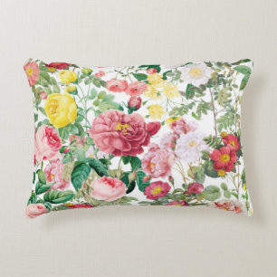 Floral Roses Vintage Spring Garden Decorative Cushion