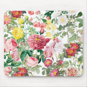 Floral Roses Vintage Spring Garden  Mouse Pad
