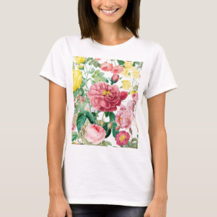 Floral Roses Vintage Spring Garden   T-Shirt
