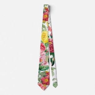 Floral Roses Vintage Spring Garden      Tie