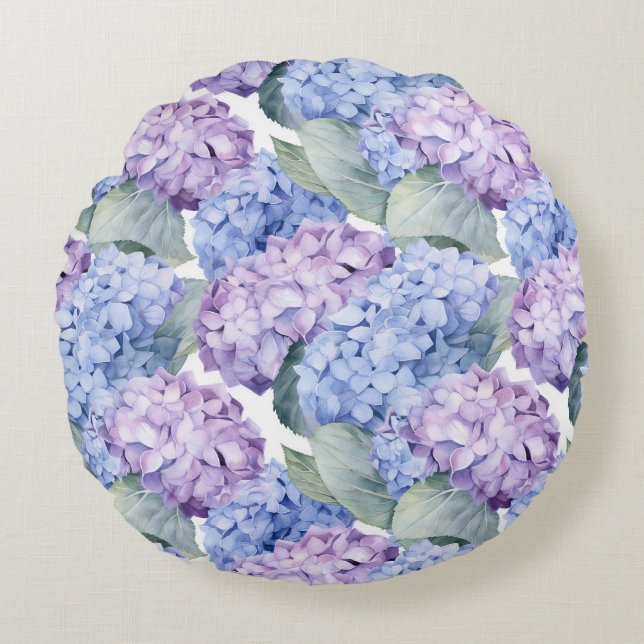 Floral Round Cotton Throw Pillow (Front)