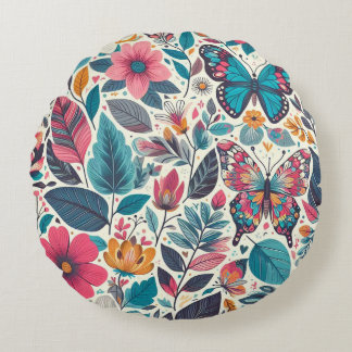 Floral Round Cushion