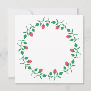 Floral round frame with pink rose flowers save the date