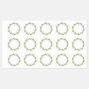 Floral round frame with yellow and red rose flower