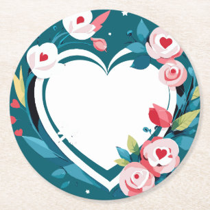 floral round paper coaster