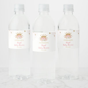 Floral Royal Princess Party Bottle labels