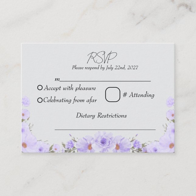 FLORAL RSVP ENCLOSURE CARD (Front)