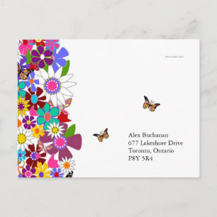 Floral RSVP Postcards