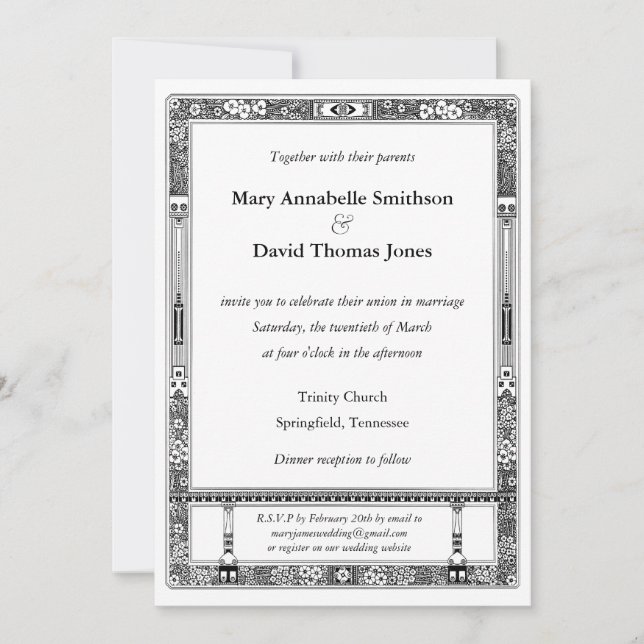 Floral RSVP Wedding Invitation (Front)