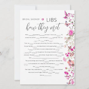  Floral Ruby Rose How They Met Bridal Shower Game