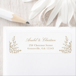 Floral Rust Greenery Cream Return Address Label