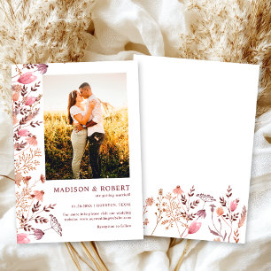 Floral Rustic Boho Chic Wildflower Photo Wedding Save The Date