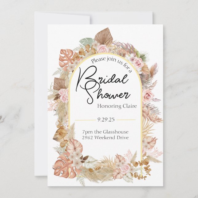 Floral Rustic Bridal Shower invitation (Front)