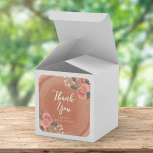 Floral Rustic Bridal Shower Thank You Square Sticker
