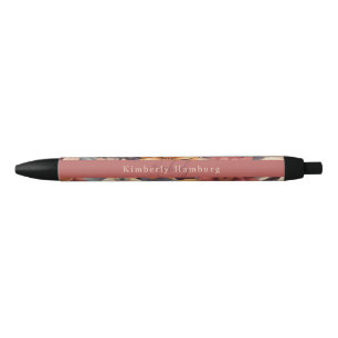 Floral rustic colorful bohemian botanical black ink pen