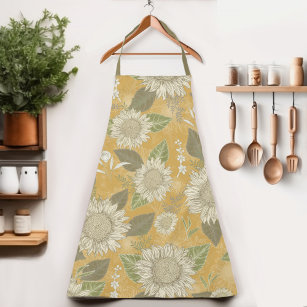 Floral Rustic Country Floral Sunflower Apron