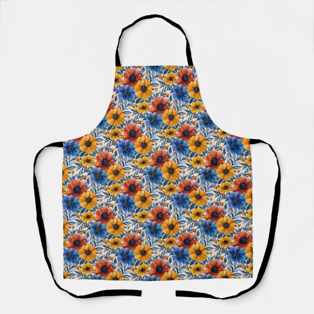  Floral rustic fashion retro pattern Apron (Front)