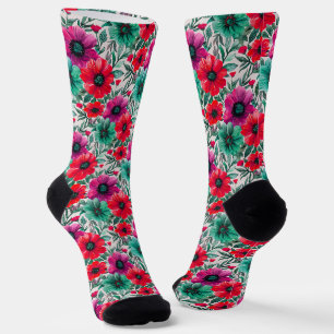  Floral rustic fashion retro pattern Socks