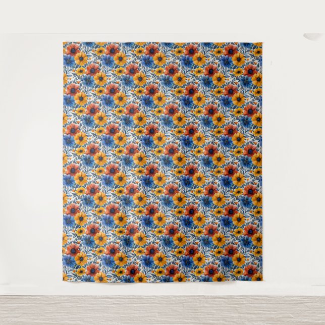  Floral rustic fashion retro pattern Tapestry (Front)