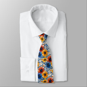  Floral rustic fashion retro pattern Tie